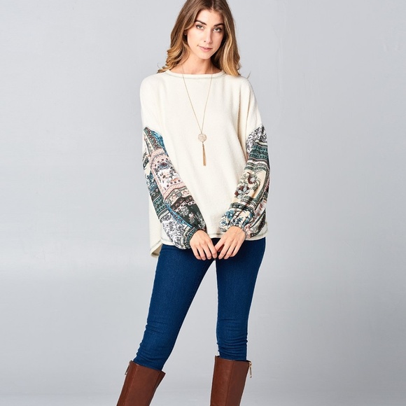 NWT Gorgeous Bubble-Sleeve Blouse like Free People - Picture 6 of 8
